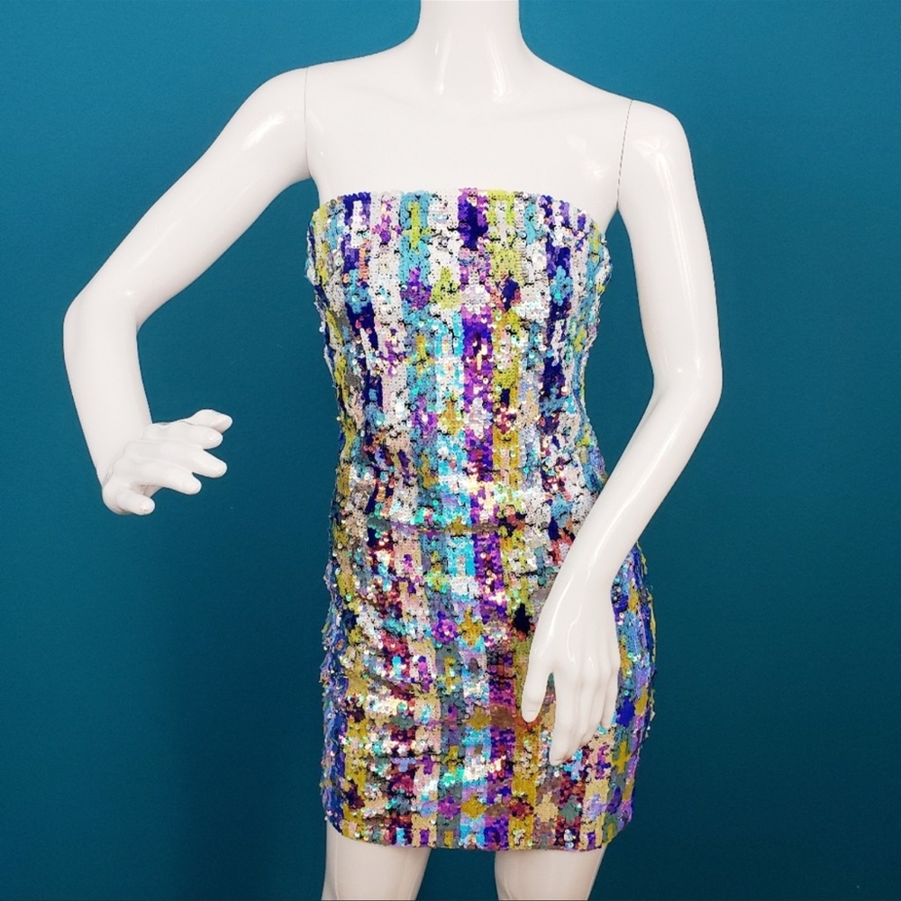 Rainbow Sequin Dress NWT